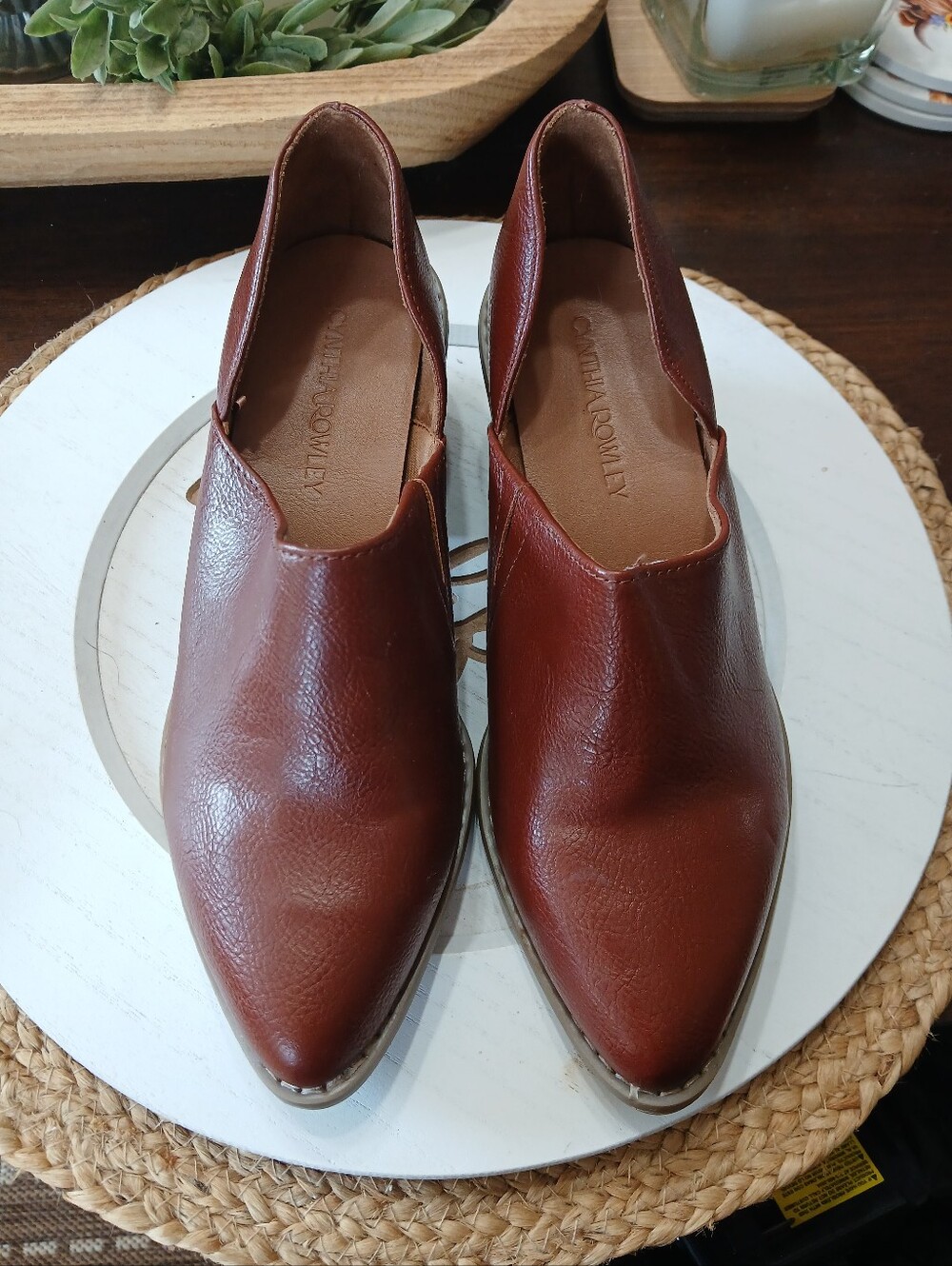 Brown Leather Cynthia Rowley Booties Business Casual Boho Chic  Career Office